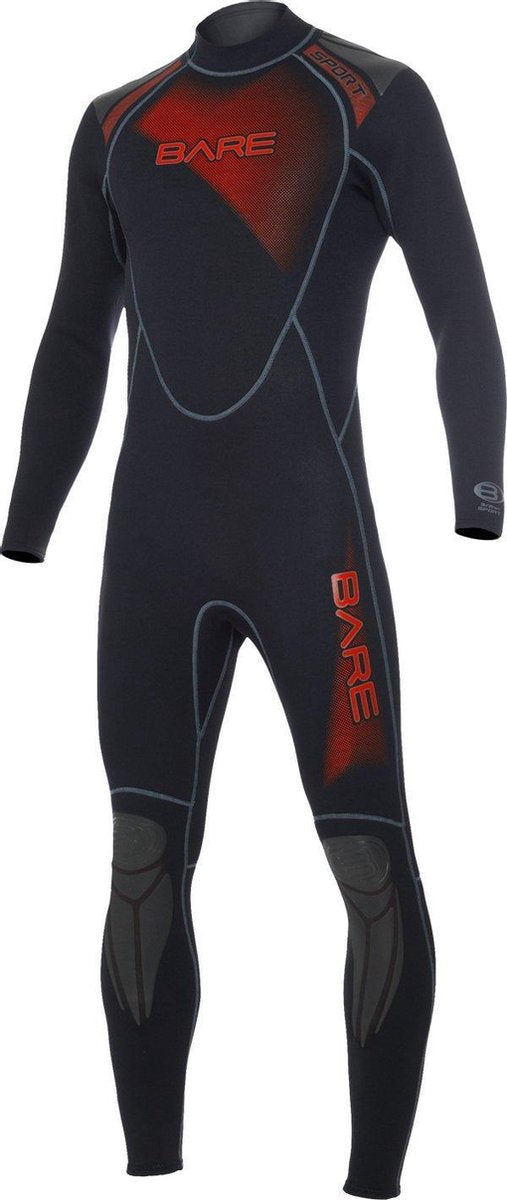 Bare 3/2mm Full - Wetsuit - Heren - M - Zwart/Rood