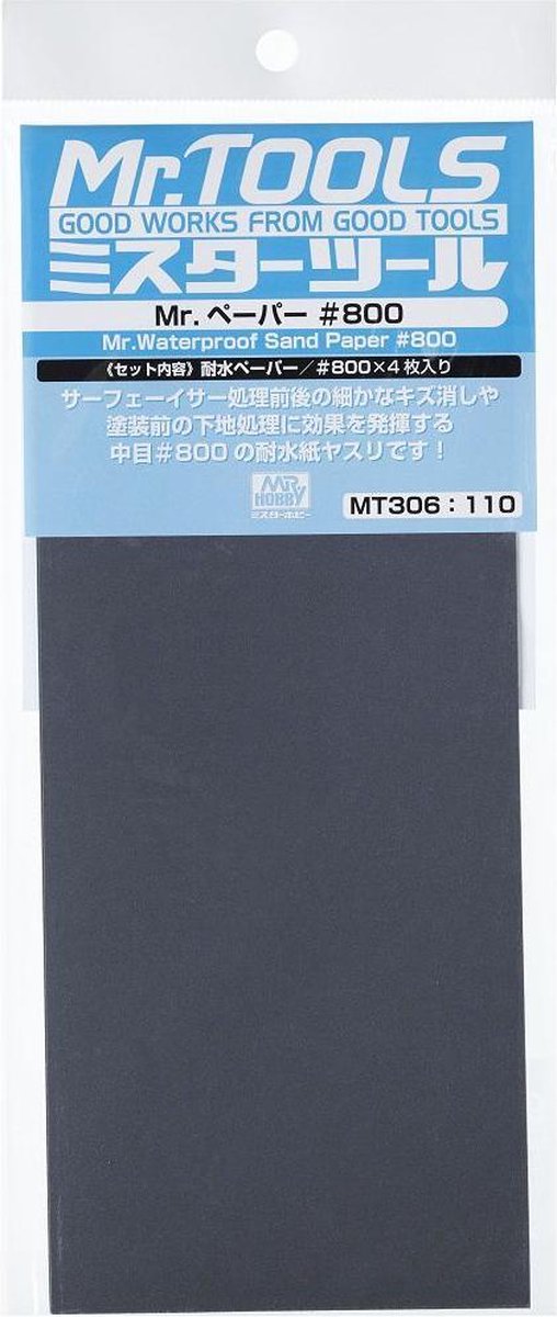 Mrhobby - Mr. Waterpr. Sand Paper 800 X 4 Sheets (Mrh-mt-306)