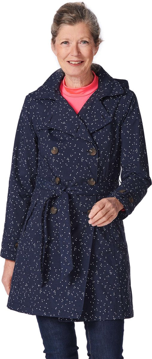 Milou trench coat dot midnight blue/white