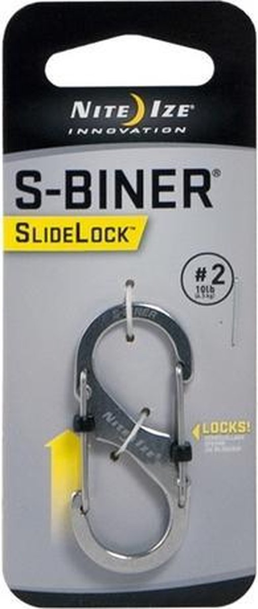NITE IZE SlideLock Steel S-Biner - #2 Stainless