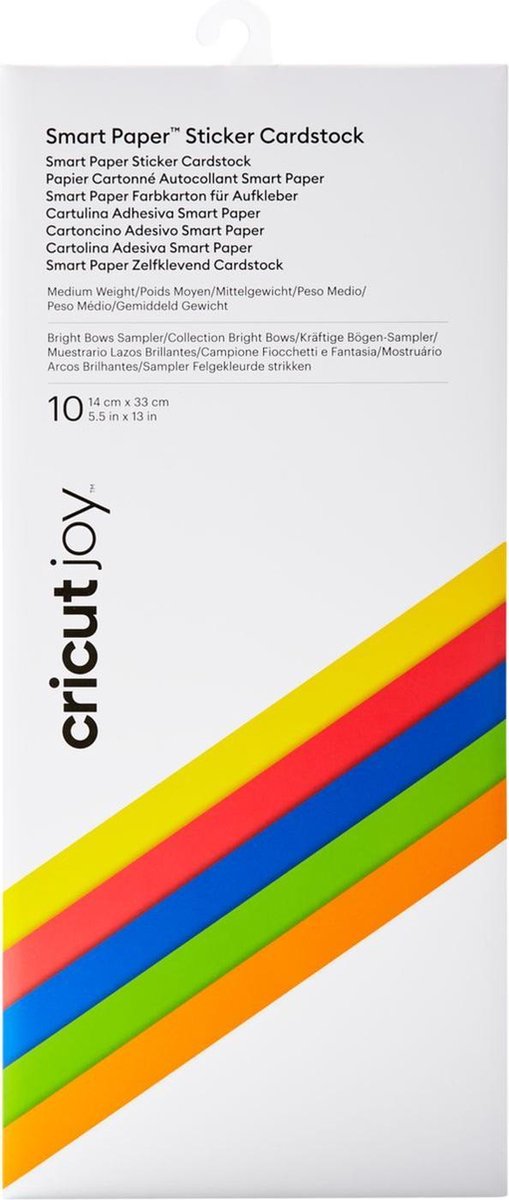 Cricut Joy Stickerpapier - Smart Sticker Cardstock - 10 vellen - Regenboogkleuren