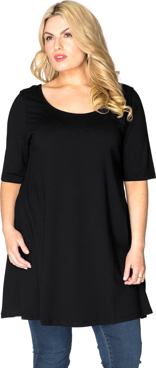 Yoek | Grote maten - dames t-shirt korte mouw - zwart