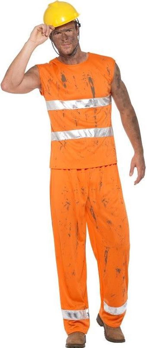 Bouwvakker & Trucker Kostuum | Ruige Mijnwerker Wegwerker | Man | Medium | Carnaval kostuum | Verkleedkleding