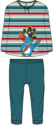 Woody - meisjespyjama - papegaai gestreept - 181-3-BSL-S/974 - Maat 56