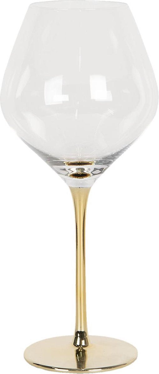 Clayre & Eef Witte Wijnglas 6GL2788 Ø 10*24 cm Transparant Glas Rond Witte Wijn Glas