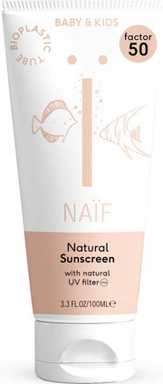 Naïf Natuurlijke Zonnebrandcrème factor 50 – voor baby & kind - 100ml