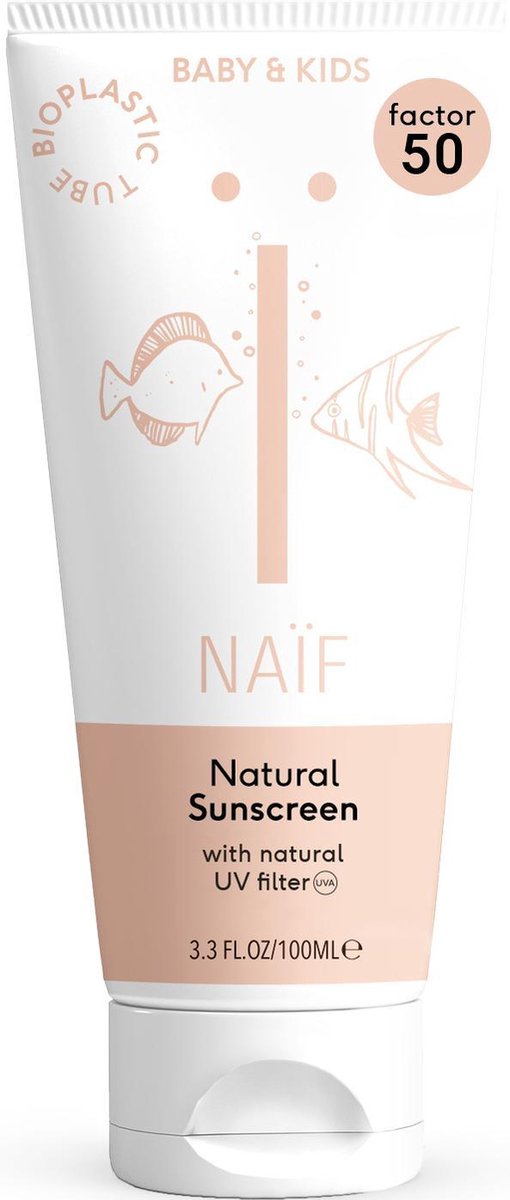 Naïf Natuurlijke Zonnebrandcrème factor 50 – voor baby & kind - 100ml