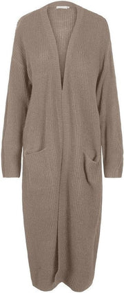Pcsandra Ls Long Knit Coatigan 17108577 Natural