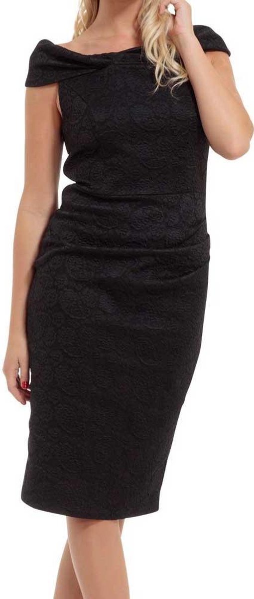 Voodoo Vixen Kokerjurk -S- Maisie pencil Vintage Zwart