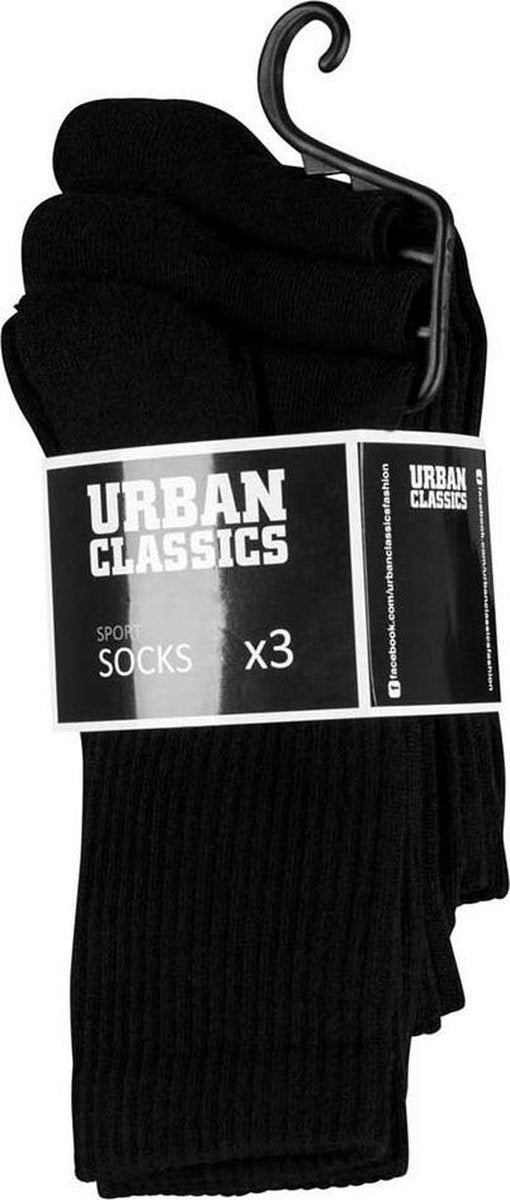 Urban Classics Sokken -43/46- Sport 3-Pack Zwart