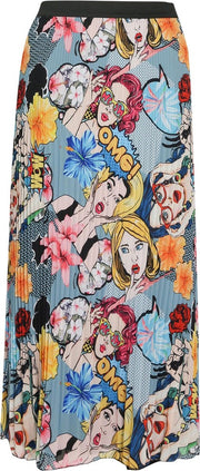 Lange rok met pop-artprint