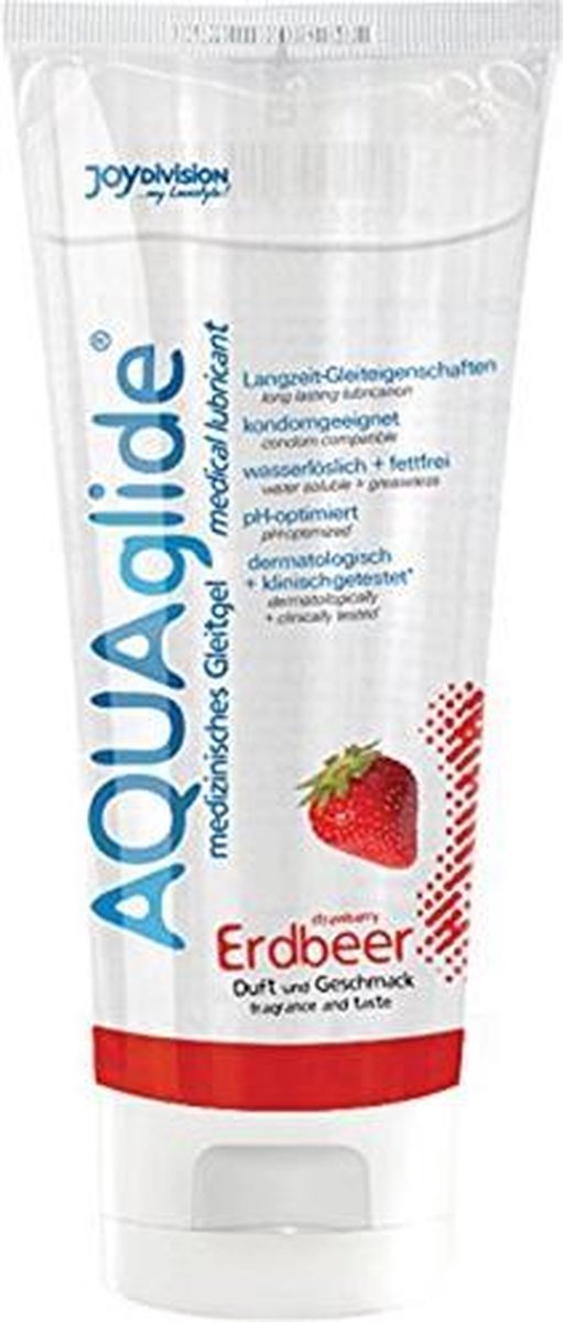 AQUAglide Glijmiddel Aardbei - 100 ml - Drogisterij - Glijmiddel - Transparant - Discreet verpakt en bezorgd