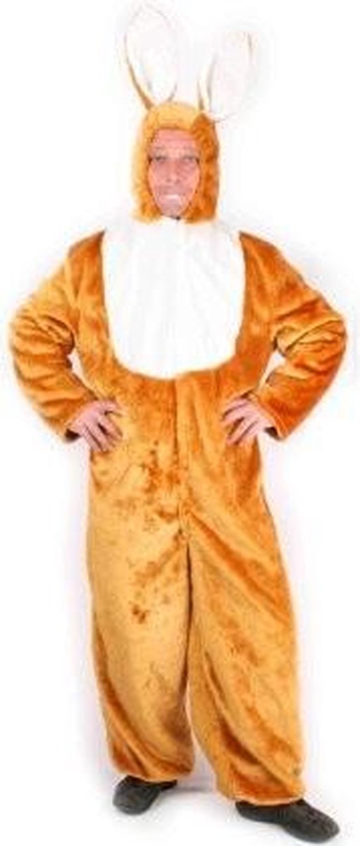 Paashaas pak - Kostuum - Maat L/XL - Bruin - pasen paas haas thema feest 1e paasdag konijn dieren pak
