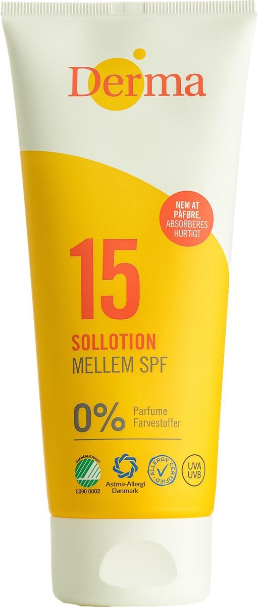 Derma Eco Sun Zonnebrandlotion SPF 15 - 2 x 200 ml - Voordeelverpakking