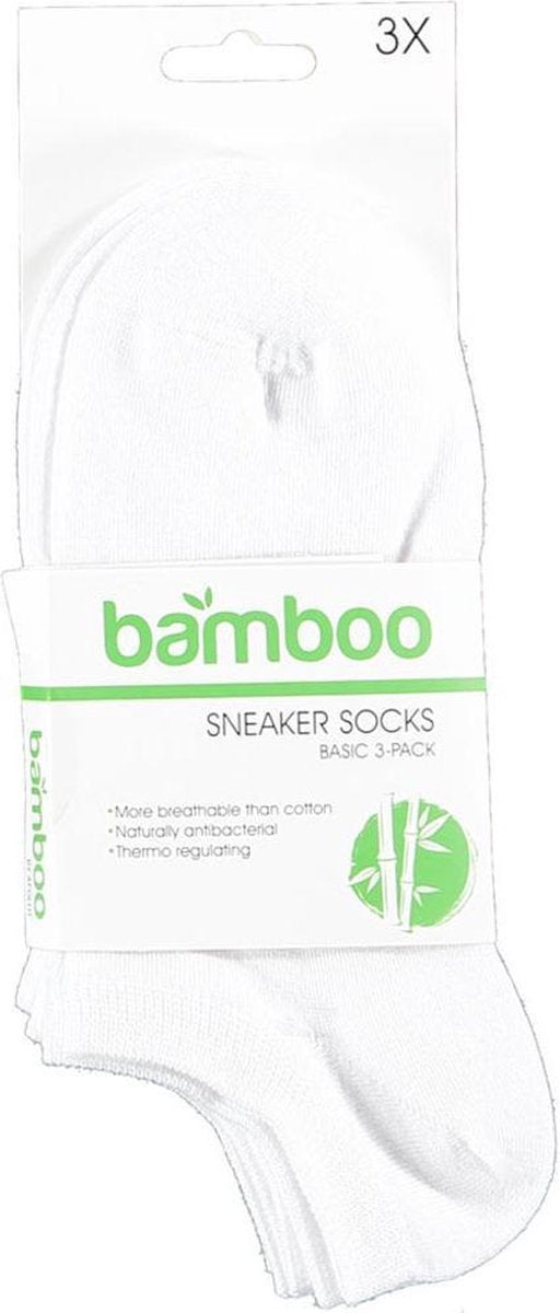 Apollo 6-Pack Bamboe Sneakersokken 121473 unisex - wit - maat 39-42