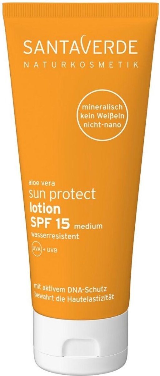 Santaverde Zonnebrand Aloë Vera Spf 15 Unisex Vegan 100 Ml Wit