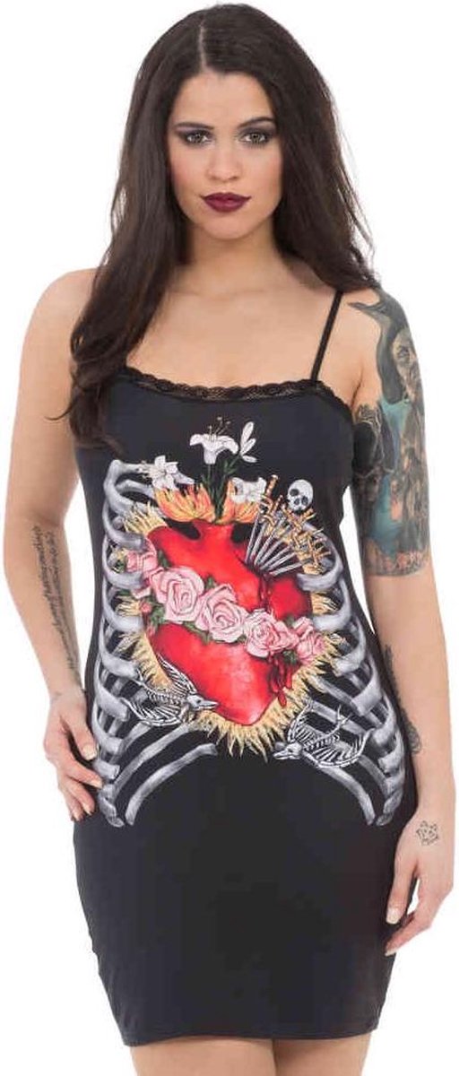 Jawbreaker Bodycon jurk -L- Beat of my Heart Zwart