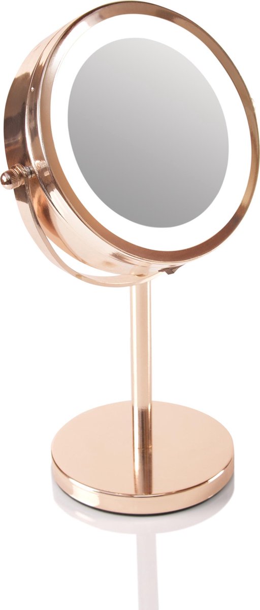 Rio MMST Spiegel met Ringverlichting - Make-upspiegel - Rose/Goud - Ø15