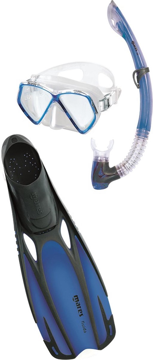 Mares Fluida Snorkelset - Blauw - 27/29