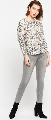 Trui met luipaardprint - Beige