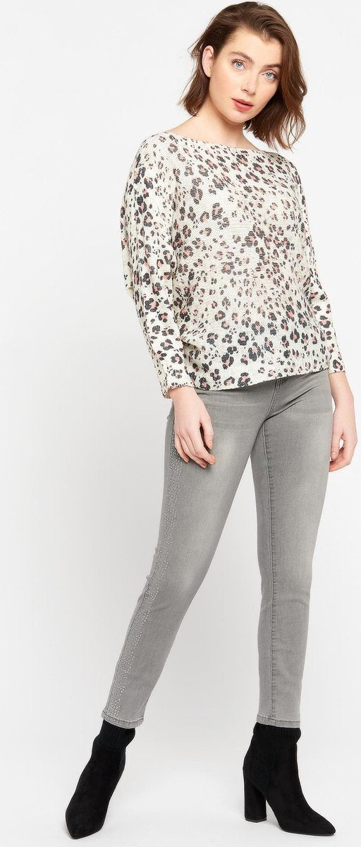 Trui met luipaardprint - Beige