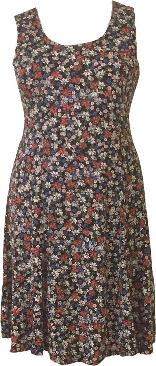 Stijlvolle Dames Jurk / Zomerjurk / Dress | Luchtige Stof | Bloemen print | Blauw - XXL/XXXL