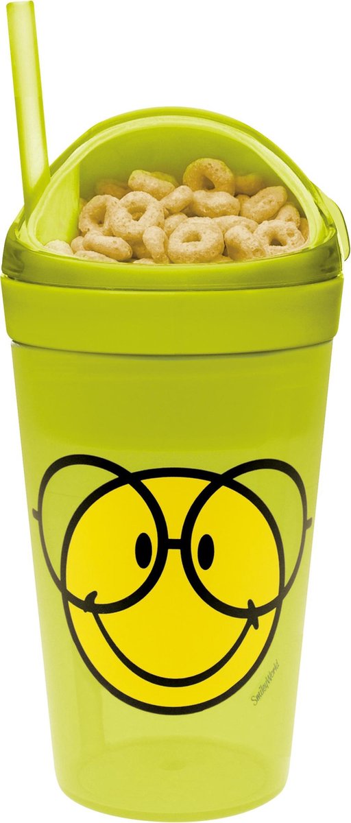 Zak!Designs Smiley 2.0 Snack & Drinkbeker - Polypropyleen - 300 ml - Glasses - Groen