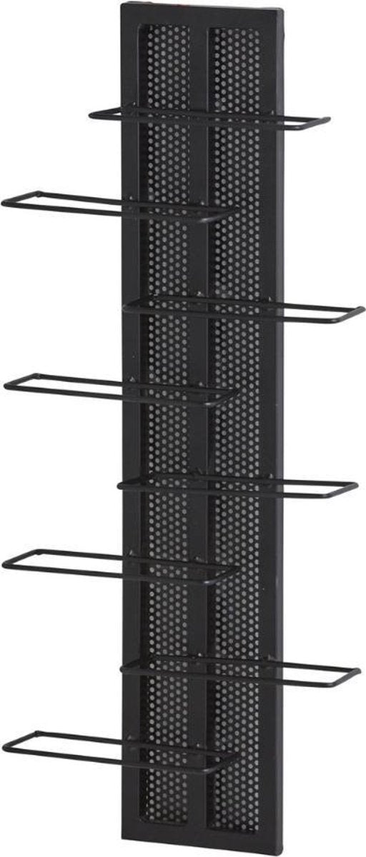 Dulaire Muur/Wand Wijnrek Zwart Metaal Modern 8 flessen - 83 cm