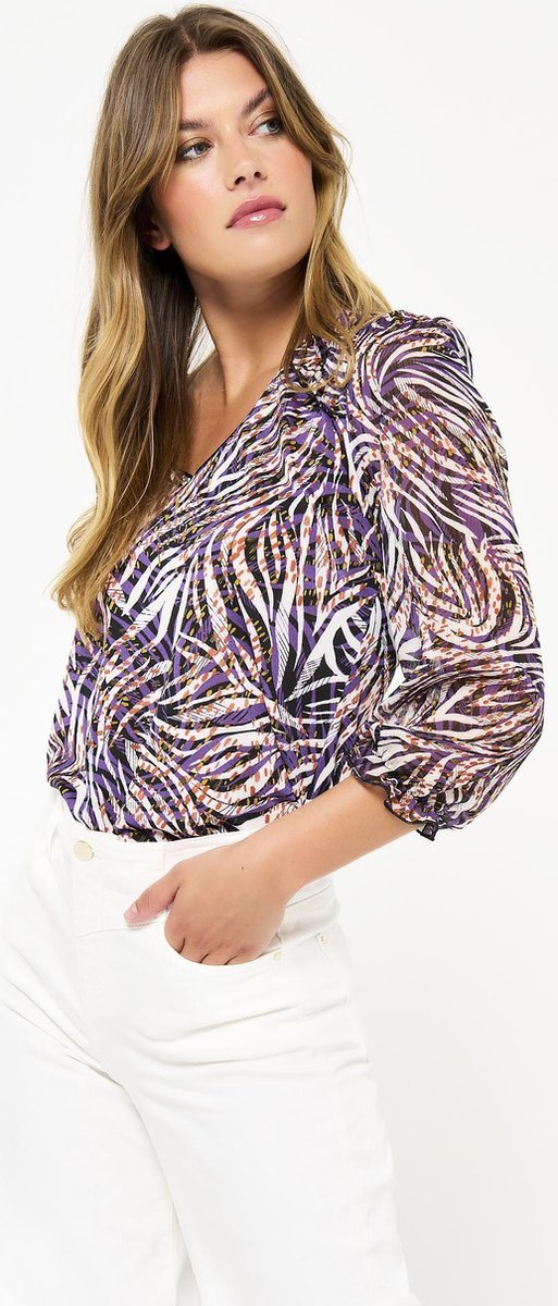 Top met luipaardprint - Paars