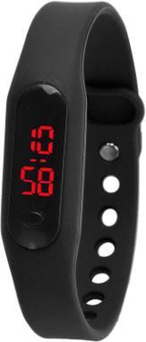 Stijlvolle LED sporthorloge - Silicone - Digitaal - Zwart