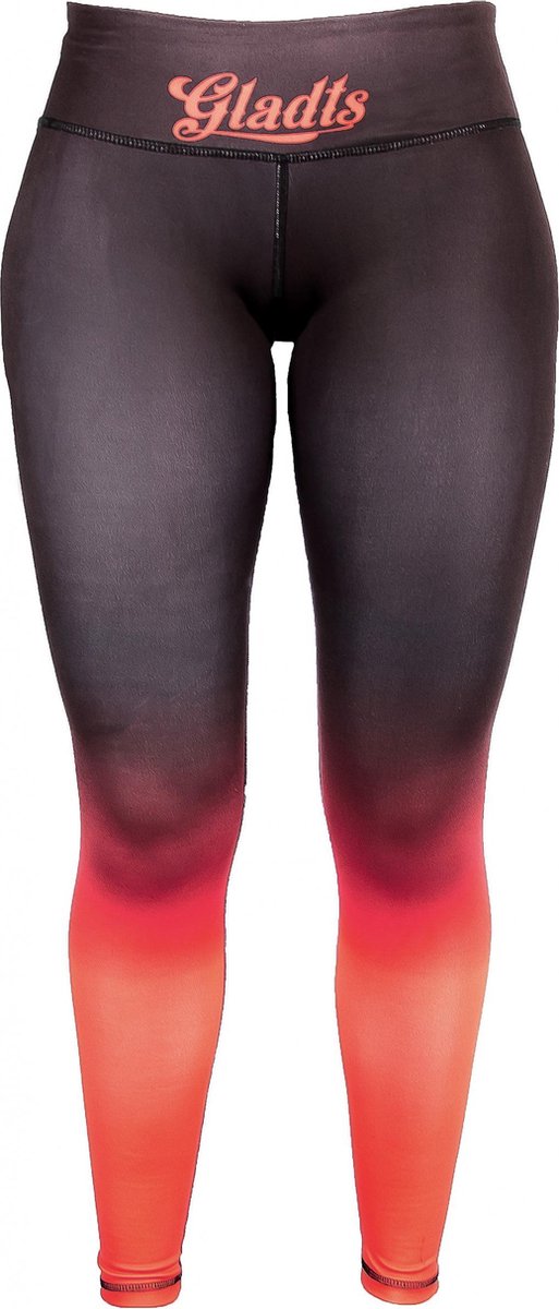 Gladts legging met topje dames zwart/rood 2-delig Maat XL