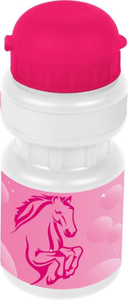 Ventura Bidon Met Houder Paard 300 Ml Meisjes Roze/wit