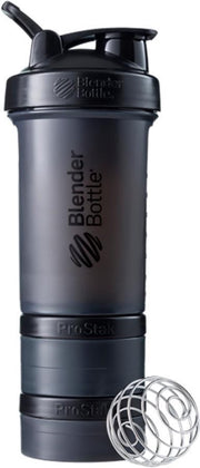 BlenderBottle ProStak - Eiwitshaker | Bidon | Shakebeker - 650 ml  - Full Color Black | Zwart