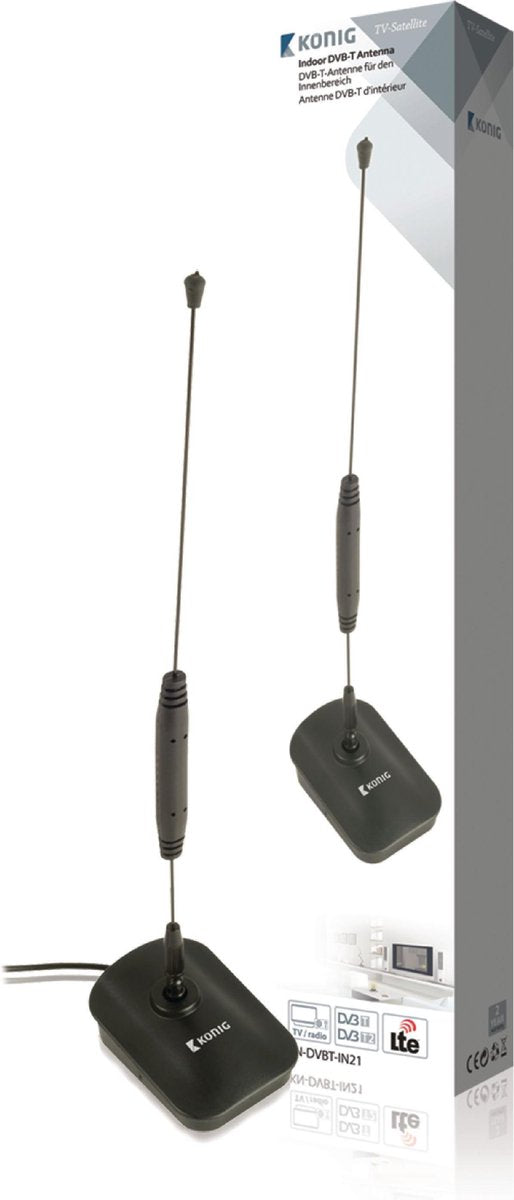 DVB-T/T2 - DAB+ Binnen Antenne 7 DB FM / VHF / UHF