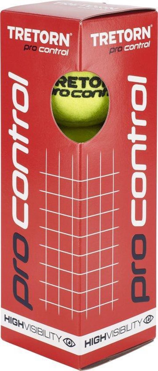 Tretorn PRO CONTROL  -  Tennisballen - Drukloos - 3 stuks - Geel