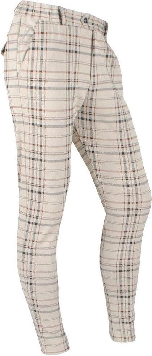 Ferlucci - Heren Chino - Model Paulo - Stretch - Beige geblokt