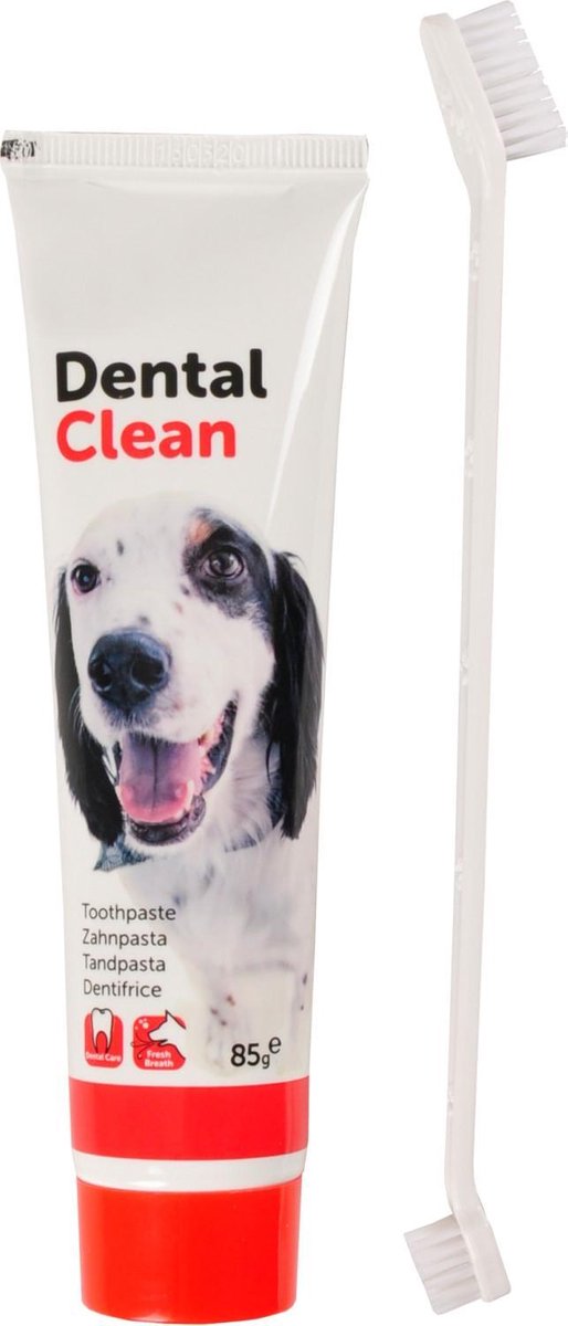 Tandpasta en tandenborstel hond - 2 sets