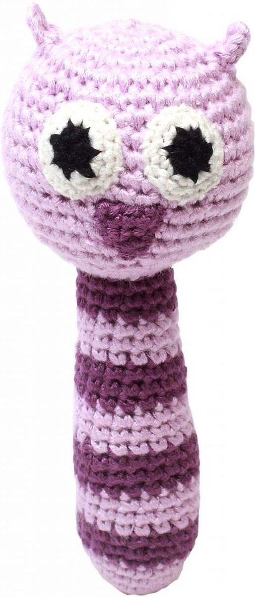Naturezoo Rammelaar Uil Gehaakt 14 Cm Roze/paars