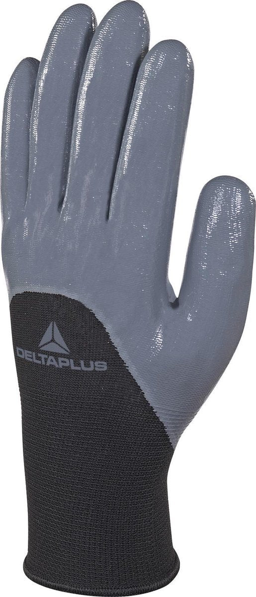 GEBREIDE HANDSCHOEN VAN POLYESTER - NITRIL COATING PALM VINGERS EN HALVE RUG