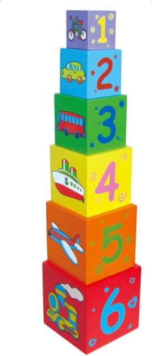 Viga Toys - Stapeltoren - 6 blokken