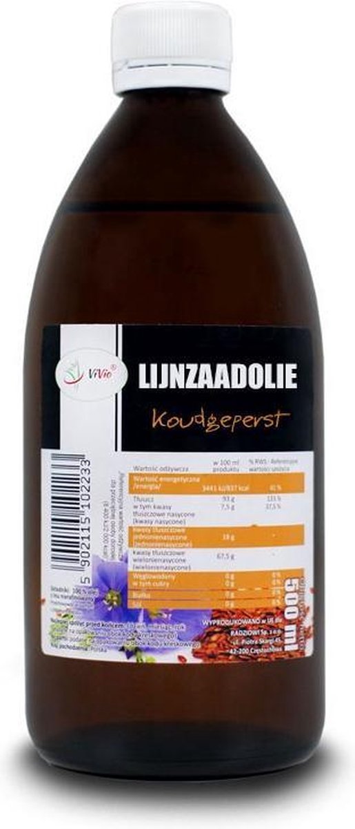 Lijnzaadolie koudgeperst 500ml