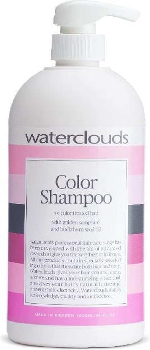 Waterclouds Color Shampoo-1000 ml met pomp -  vrouwen - Voor Gekleurd haar - 1000 ml met pomp