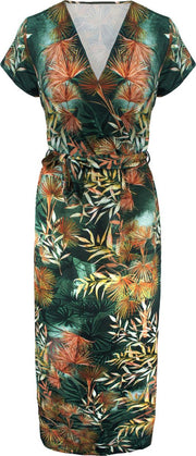 Bladeren Dress Lang Groen