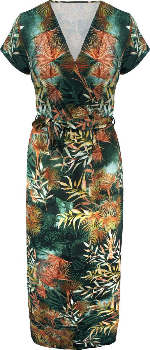 Bladeren Dress Lang Groen