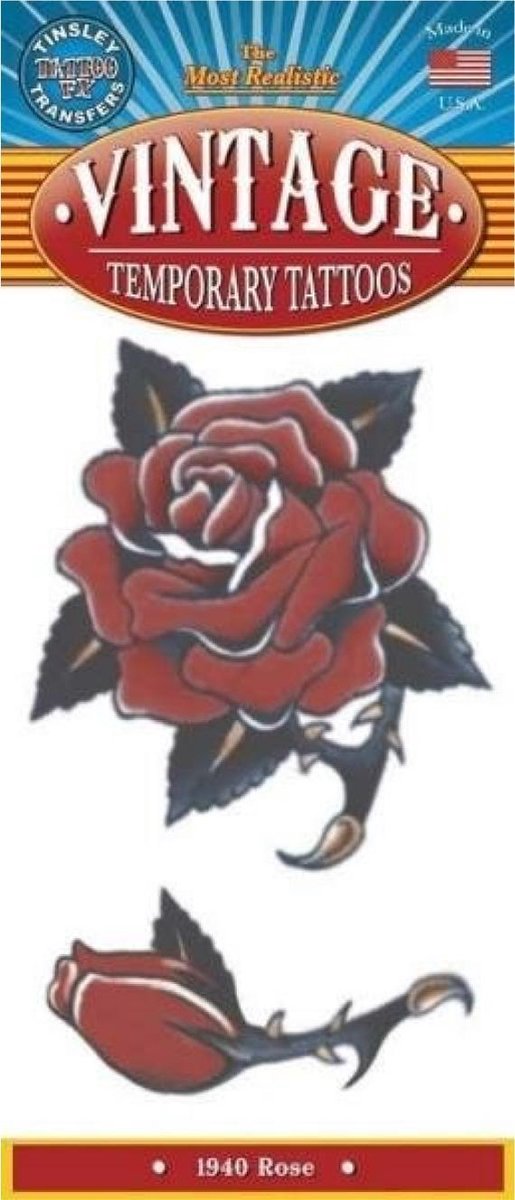 Tijdelijke tattoo - Rose - Vintage
