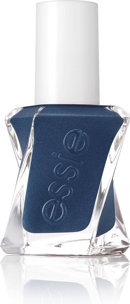 Essie gel couture - 390 surrounded by studs - blauw - glanzende nagellak met gel effect - 13