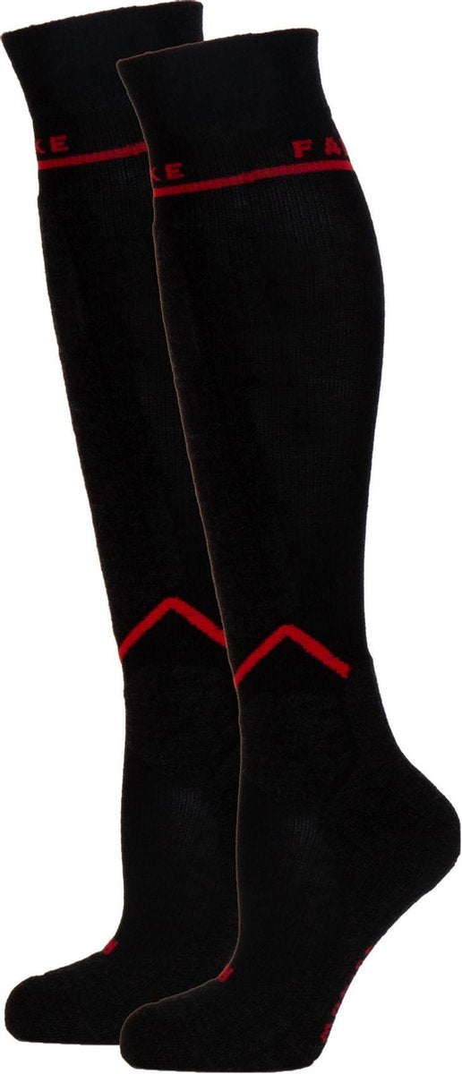 Falke Wintersportsokken - Maat 39/40 - Vrouwen - zwart/grijs/rood