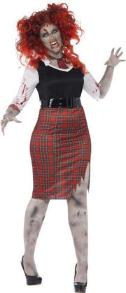 Zombie schoolmeisje kostuum - Halloween Schoolgirl verkleedkleding maat 48/50