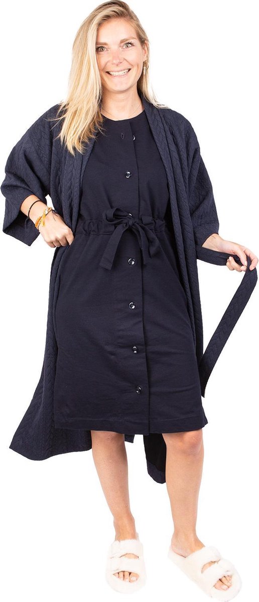Tjar kimono - donkerblauw - maat L - kleding - unisex - badjas