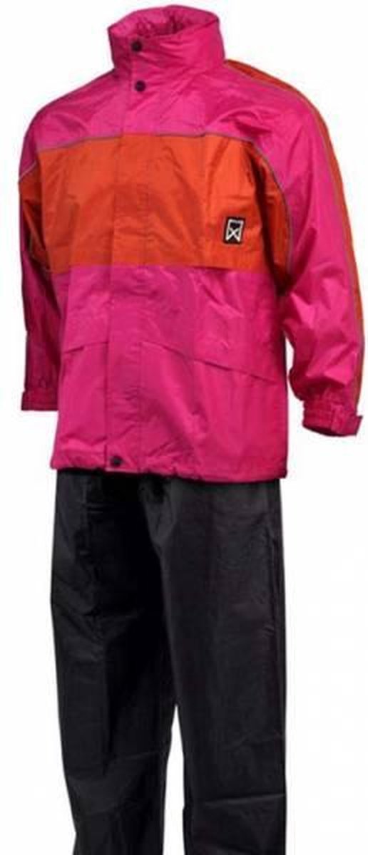 Willex Regenpak Junior Framboos/Oranje - Maat 122-128
